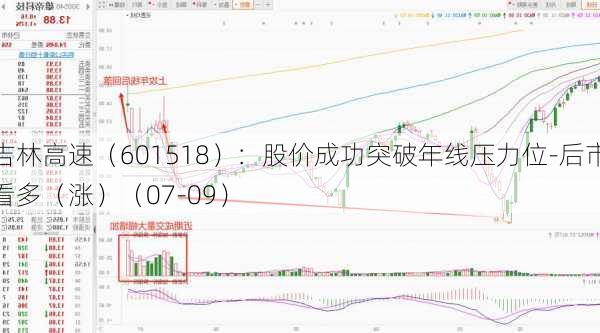 吉林高速（601518）：股价成功突破年线压力位-后市看多（涨）（07-09）