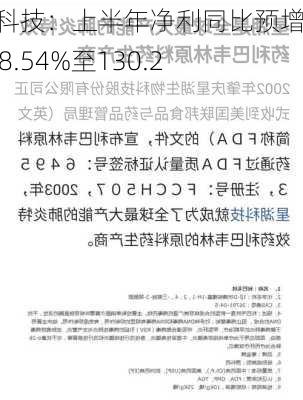 星湖科技：上半年净利同比预增约108.54%至130.26%