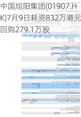 中国旭阳集团(01907.HK)7月9日耗资832万港元回购279.1万股