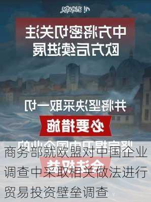 商务部就欧盟对中国企业调查中采取相关做法进行贸易投资壁垒调查