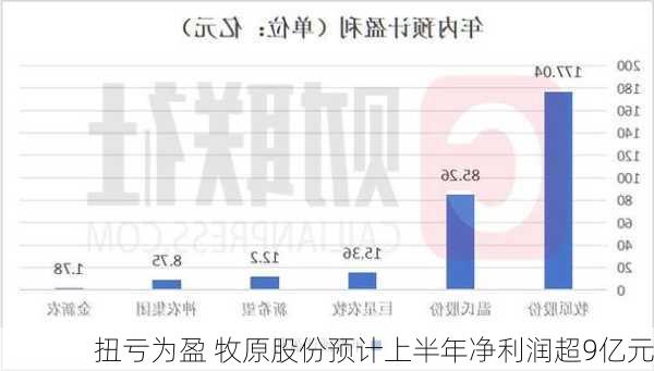 扭亏为盈 牧原股份预计上半年净利润超9亿元