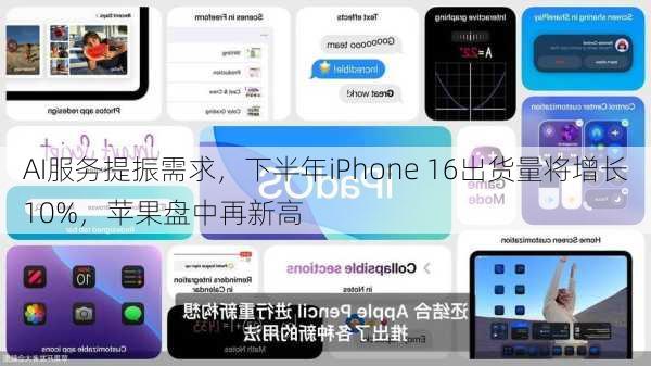 AI服务提振需求，下半年iPhone 16出货量将增长10%，苹果盘中再新高