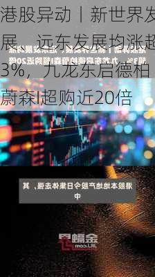 港股异动丨新世界发展、远东发展均涨超3%，九龙东启德柏蔚森I超购近20倍