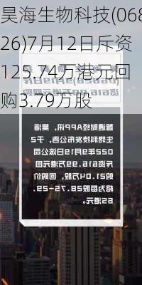 昊海生物科技(06826)7月12日斥资125.74万港元回购3.79万股