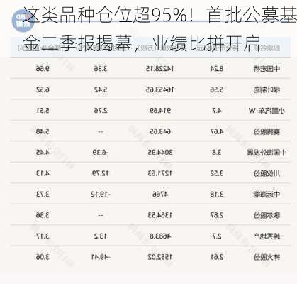 这类品种仓位超95%！首批公募基金二季报揭幕，业绩比拼开启