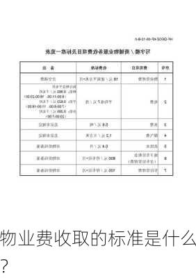 物业费收取的标准是什么？