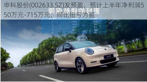 申科股份(002633.SZ)发预盈，预计上半年净利润550万元-715万元，同比扭亏为盈