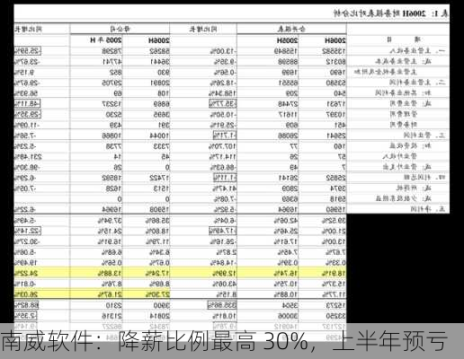 南威软件：降薪比例最高 30%，上半年预亏