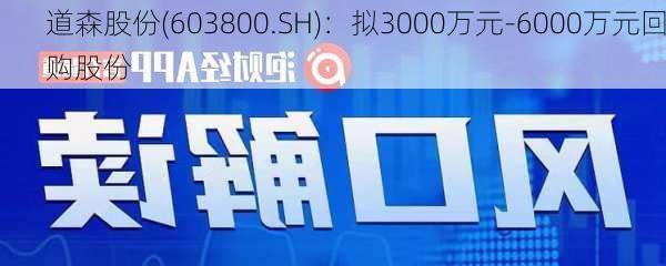 道森股份(603800.SH)：拟3000万元-6000万元回购股份