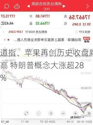 道指、苹果再创历史收盘新高 特朗普概念大涨超28%