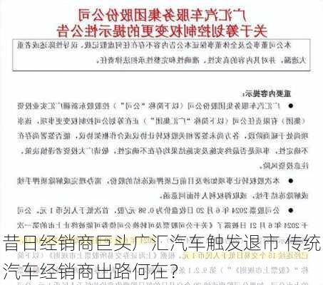 昔日经销商巨头广汇汽车触发退市 传统汽车经销商出路何在？