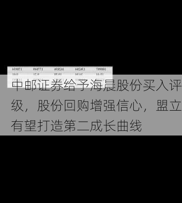 中邮证券给予海晨股份买入评级，股份回购增强信心，盟立有望打造第二成长曲线