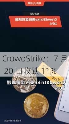 CrowdStrike：7 月 20 日收跌 11%