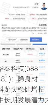 华秦科技(688281)：隐身材料龙头稳健增长 中长期发展潜力大