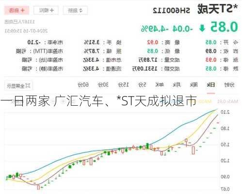 一日两家 广汇汽车、*ST天成拟退市