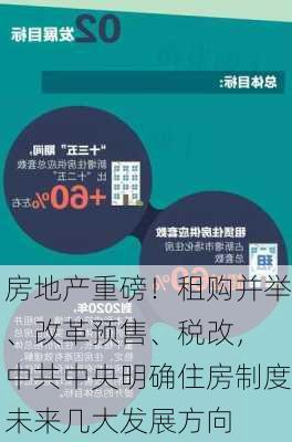 房地产重磅！租购并举、改革预售、税改， 中共中央明确住房制度未来几大发展方向