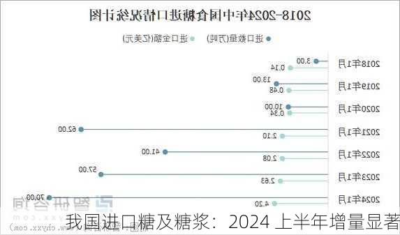 我国进口糖及糖浆：2024 上半年增量显著