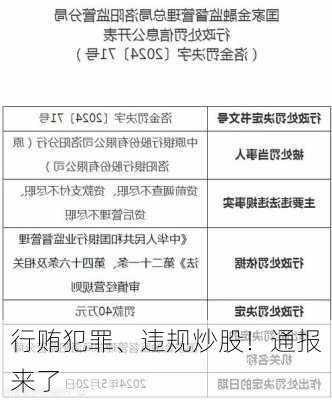 行贿犯罪、违规炒股！通报来了