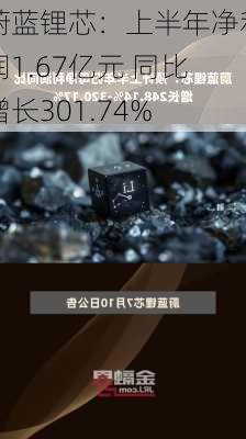 蔚蓝锂芯：上半年净利润1.67亿元 同比增长301.74%