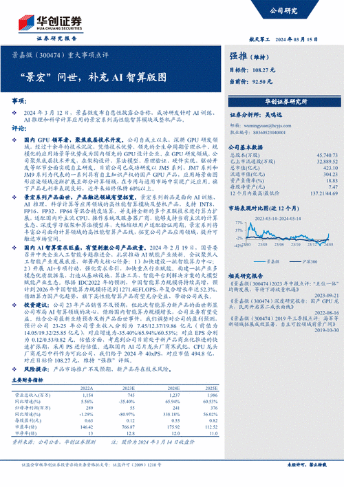 景嘉微接待48家机构调研 公司景宏系列产品处持续推广阶段，已适配国内外主流CPU、操作系统及服务器厂商