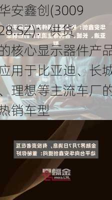 华安鑫创(300928.SZ)：供货的核心显示器件产品应用于比亚迪、长城、理想等主流车厂的热销车型