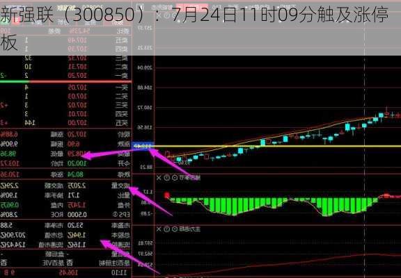 新强联（300850）：7月24日11时09分触及涨停板