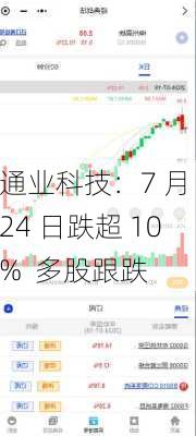 通业科技：7 月 24 日跌超 10%  多股跟跌