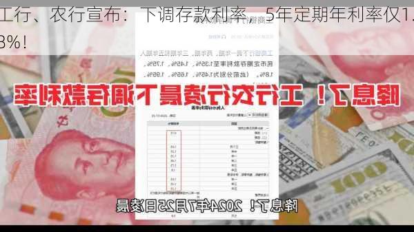 工行、农行宣布：下调存款利率，5年定期年利率仅1.8%！