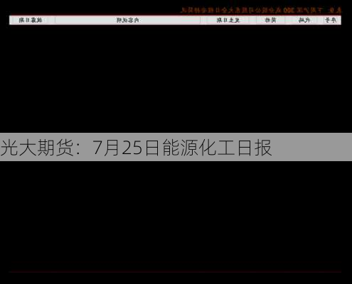 光大期货：7月25日能源化工日报