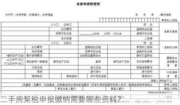 二手房契税申报缴纳需要哪些资料？