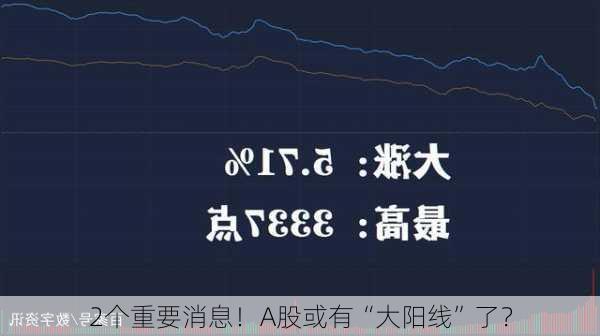 2个重要消息！A股或有“大阳线”了？