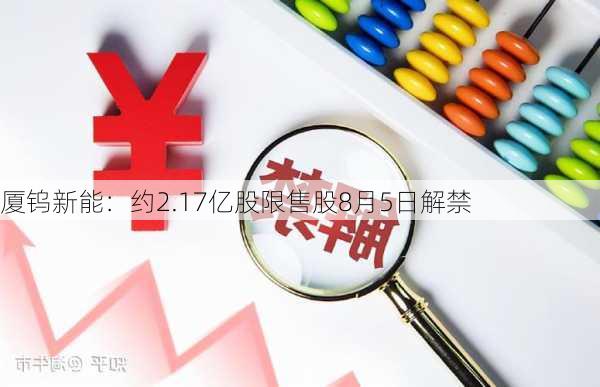 厦钨新能：约2.17亿股限售股8月5日解禁