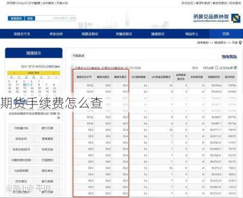 期货手续费怎么查