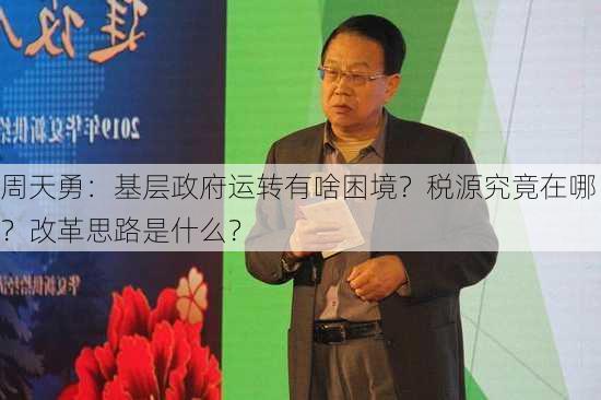 周天勇：基层政府运转有啥困境？税源究竟在哪？改革思路是什么？