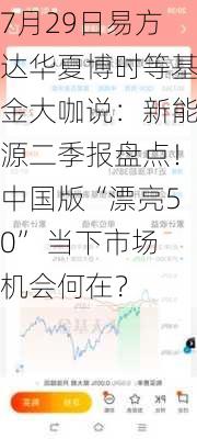 7月29日易方达华夏博时等基金大咖说：新能源二季报盘点！中国版“漂亮50” 当下市场机会何在？