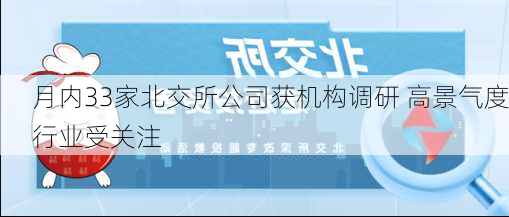 月内33家北交所公司获机构调研 高景气度行业受关注