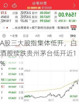 A股三大股指集体低开，白酒股续跌贵州茅台低开近1%