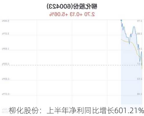 柳化股份：上半年净利同比增长601.21%