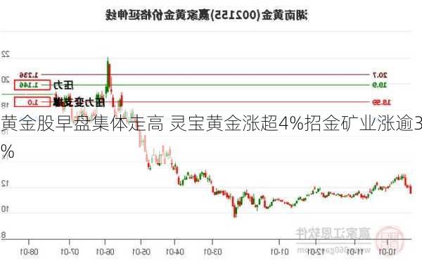 黄金股早盘集体走高 灵宝黄金涨超4%招金矿业涨逾3%