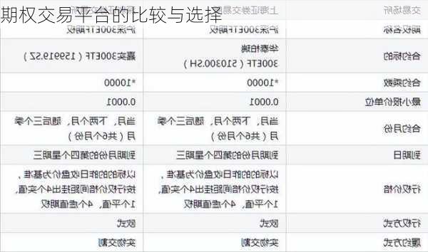 期权交易平台的比较与选择