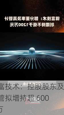 锦富技术：控股股东及高管拟增持超 6000 万