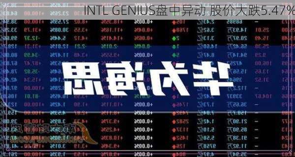 INTL GENIUS盘中异动 股价大跌5.47%