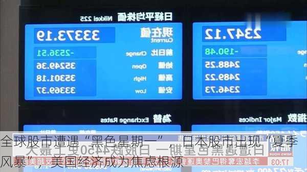 全球股市遭遇“黑色星期一”，日本股市出现“夏季风暴”，美国经济成为焦虑根源