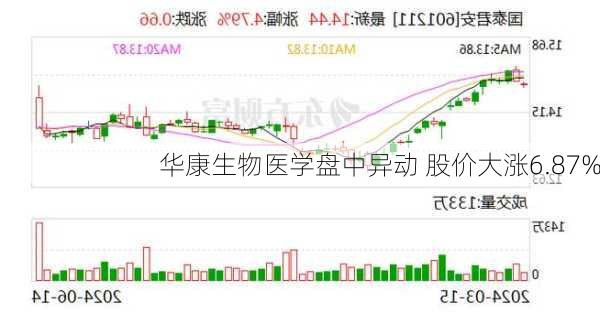 华康生物医学盘中异动 股价大涨6.87%