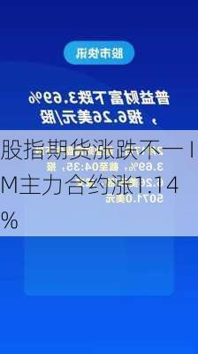 股指期货涨跌不一 IM主力合约涨1.14%