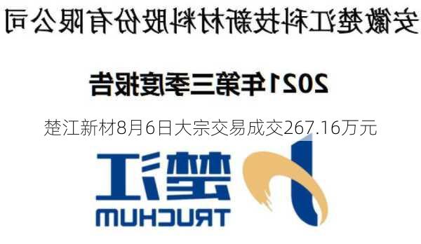 楚江新材8月6日大宗交易成交267.16万元