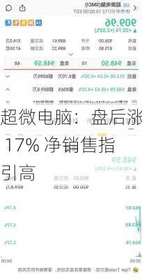 超微电脑：盘后涨超 17% 净销售指引高