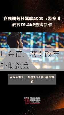 川金诺：获得政府补助资金