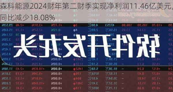 森科能源2024财年第二财季实现净利润11.46亿美元，同比减少18.08%