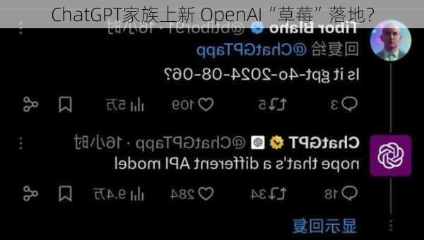 ChatGPT家族上新 OpenAI“草莓”落地？